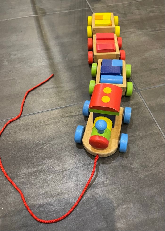 Train en bois à tirer 2 en 1 , Goki - photo numéro 3