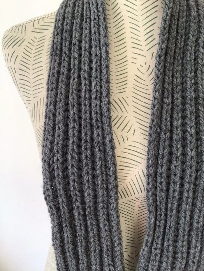 Écharpe grise enfant de 120-10cm (0124) - photo numéro 2