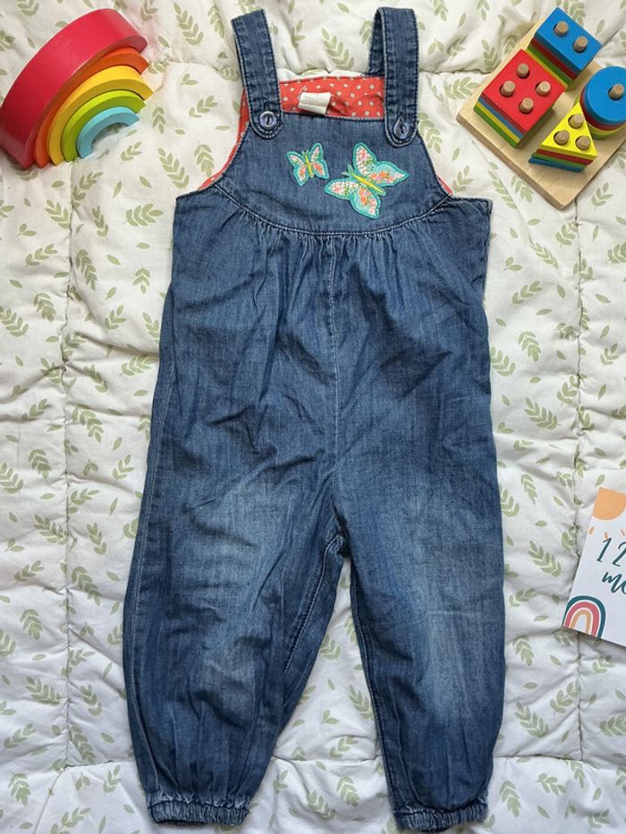 salopette en jean bleu 12/18 mois H&M - photo numéro 3