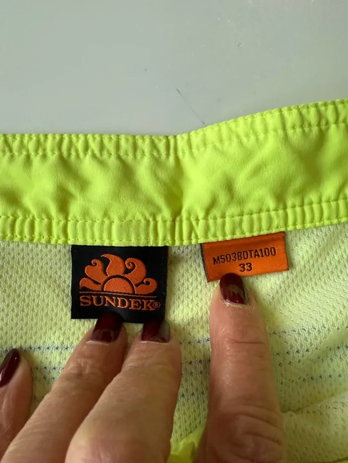 Short bain sundek jaune fluo et bleu - photo numéro 3