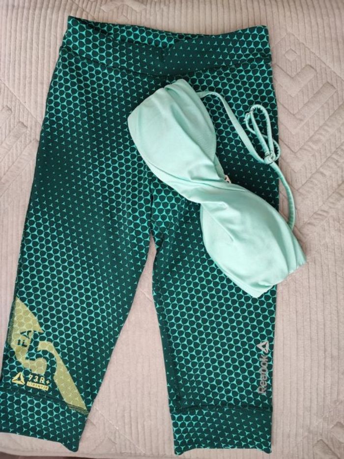Pantacourt + maillot de bain, leggings courtes, tenue de sport