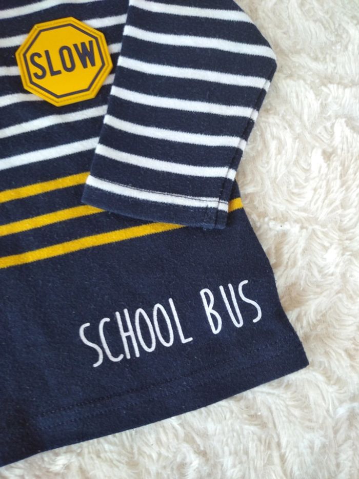 Tee shirt chemise manches longues Garçon 6 mois Slow School bus école - photo numéro 5