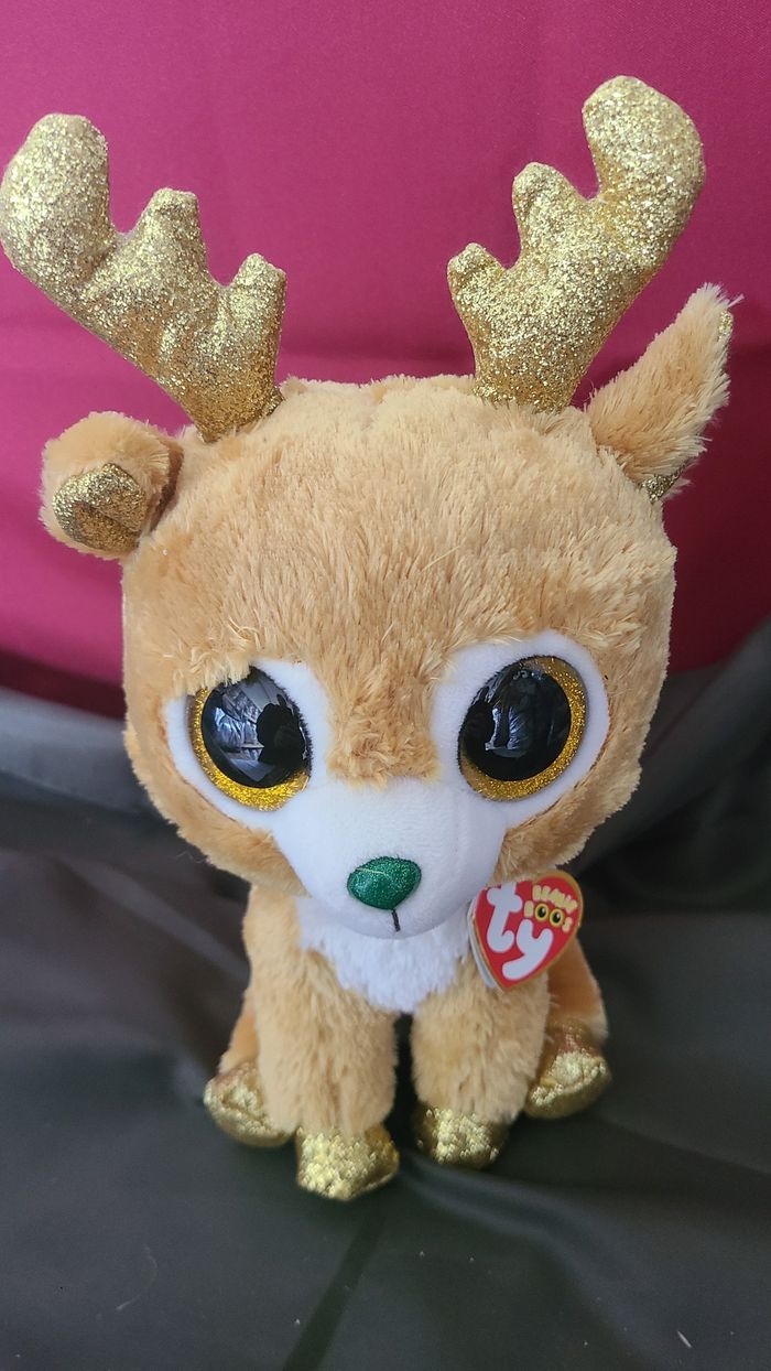 Peluche Glitzy le renne de Beanie Boo, 23 cm - photo numéro 6