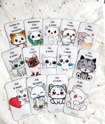 Cartes étape - Chat Kawaï
