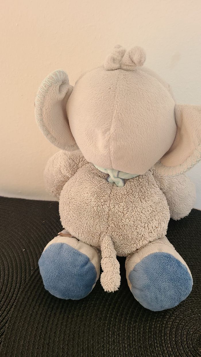 Nattou Jack Jules Nestor peluche éléphant gris bleu - photo numéro 4