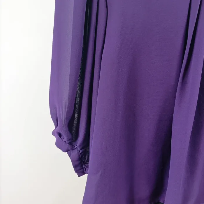 Blouse violette fluide manches bouffantes transparence légère Grain de Malice T38 A1436 - photo numéro 4