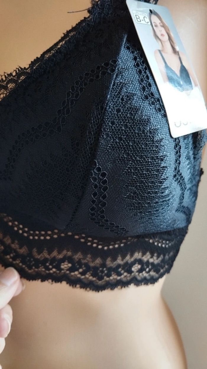 Soutien gorge croisé noir femme taille s/m bonnet b/c - photo numéro 5