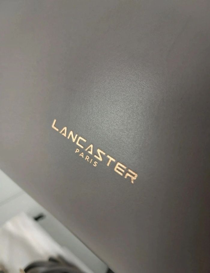 Lancaster sac à main sacoche porte document cabas bandoulière en cuir gris été neuf - photo numéro 4