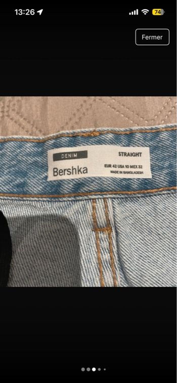 Jeu bleu clair straight taille 42 Bershka neuf avec étiquette - photo numéro 4
