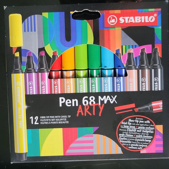 12 feutres a pointe biseauté Pen Max ARTY marque Stabilo - photo numéro 2