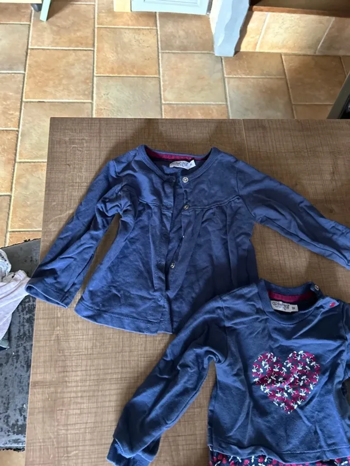 Ensemble 3 pièces bébé fille, robe, veste et legging, 9 mois - photo numéro 4