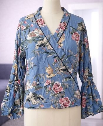 Blouse Bleu Fleurie Zara