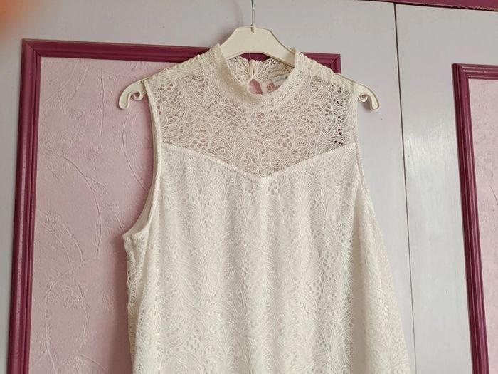 Blouse écru dentelle " Cache cache" en T.38 - photo numéro 3