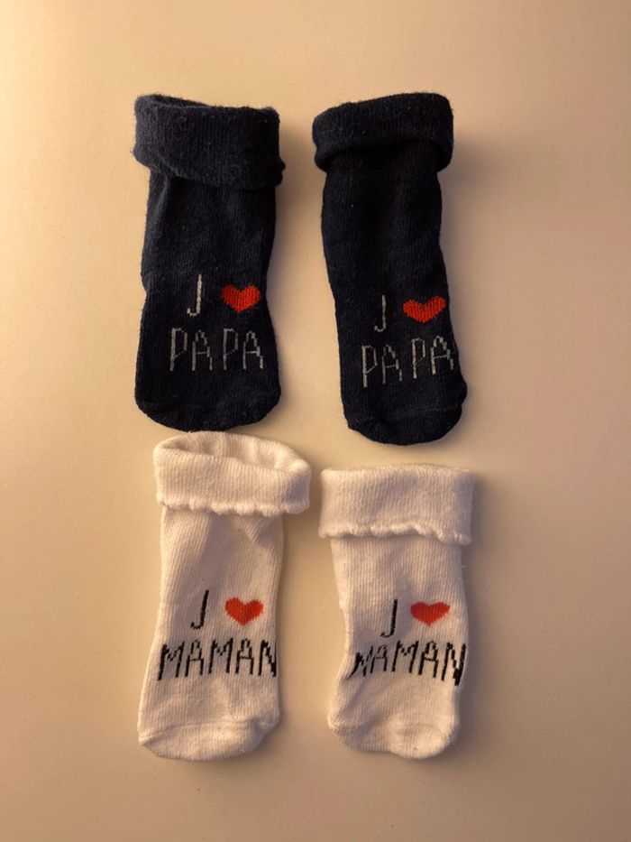 Lot 2 paires de chaussettes 0-12 mois