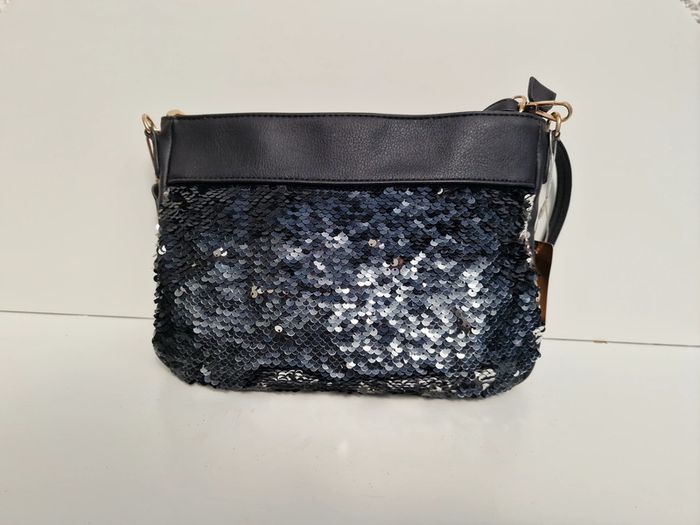 Sac Bandoulière Noir Sequins Noirs Argentés Conti Osvaldo - photo numéro 3