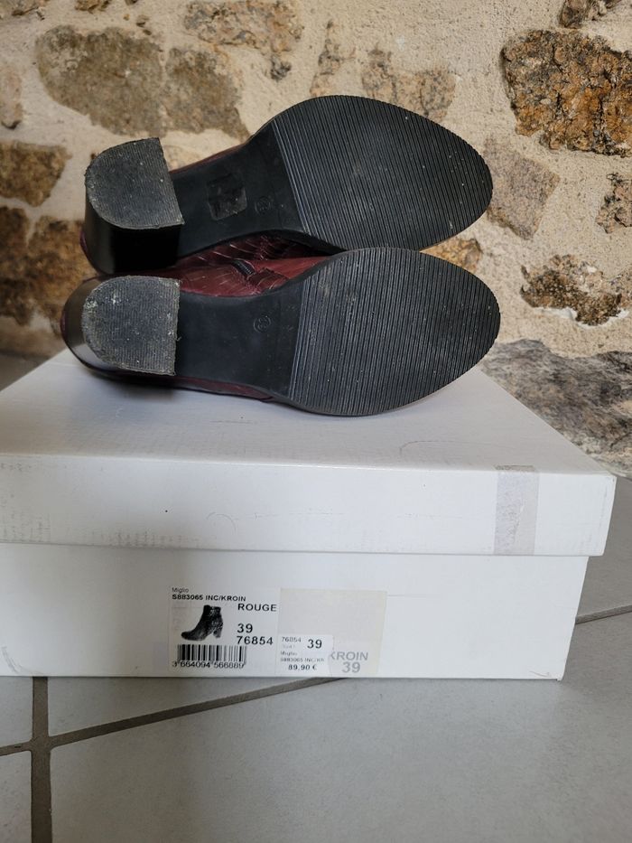 Boots à talons bordeaux - photo numéro 3