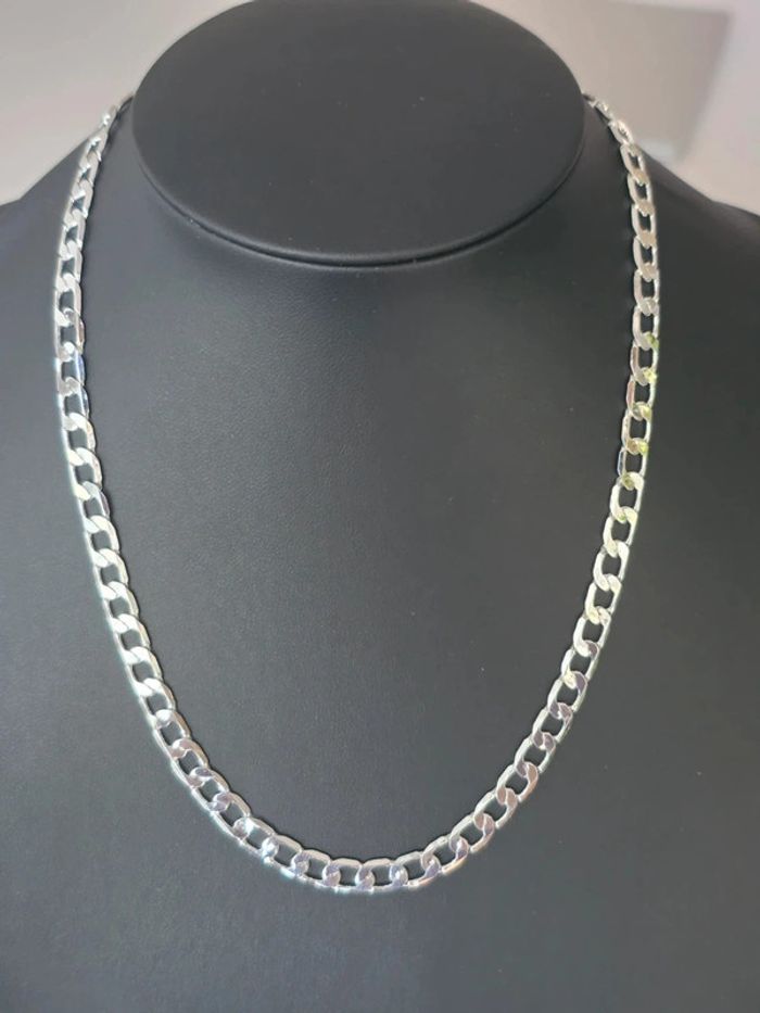 Collier maille gourmette 6mm 45cm plaquage argent - photo numéro 4
