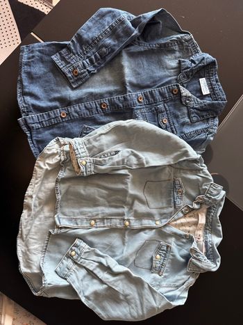 Lot 2 chemises jean clair et foncé 2-3 ans