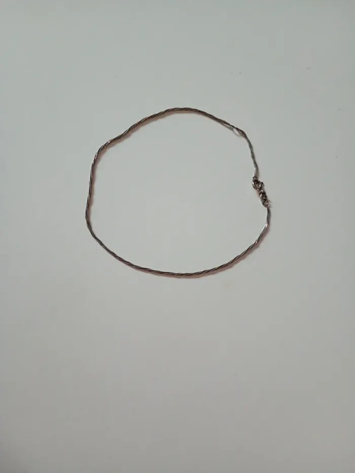 Chaîne de cheville torsadée argent