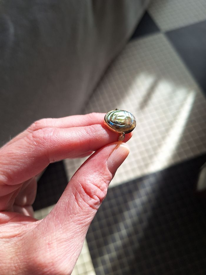 Bague labradorite forme scarabée - photo numéro 3