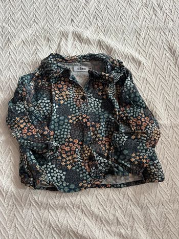 Blouse bleu à fleurs