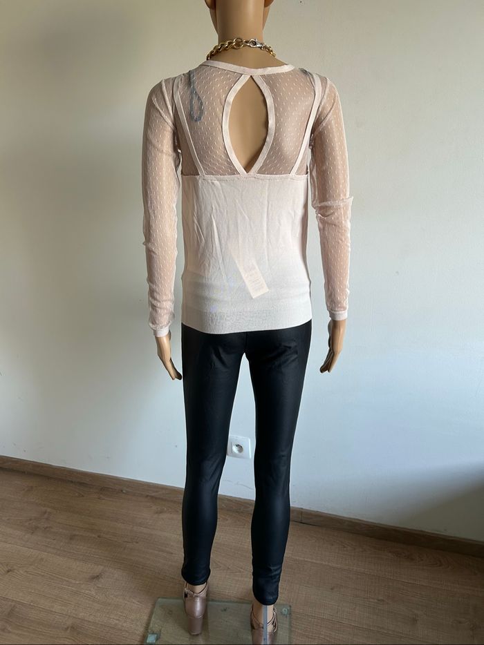 Pull rose clair neuf avec plumetis Morgan taille XS (valeur 40€) - photo numéro 6