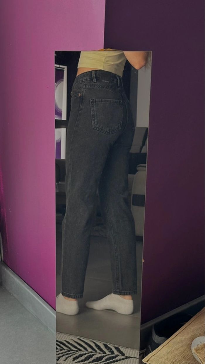 Jean Mom Stradivarius Noir - photo numéro 2
