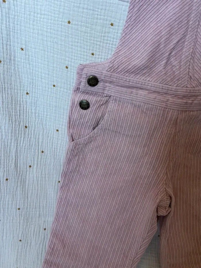Salopette Bonton velours rose – Taille 8 ans - photo numéro 3