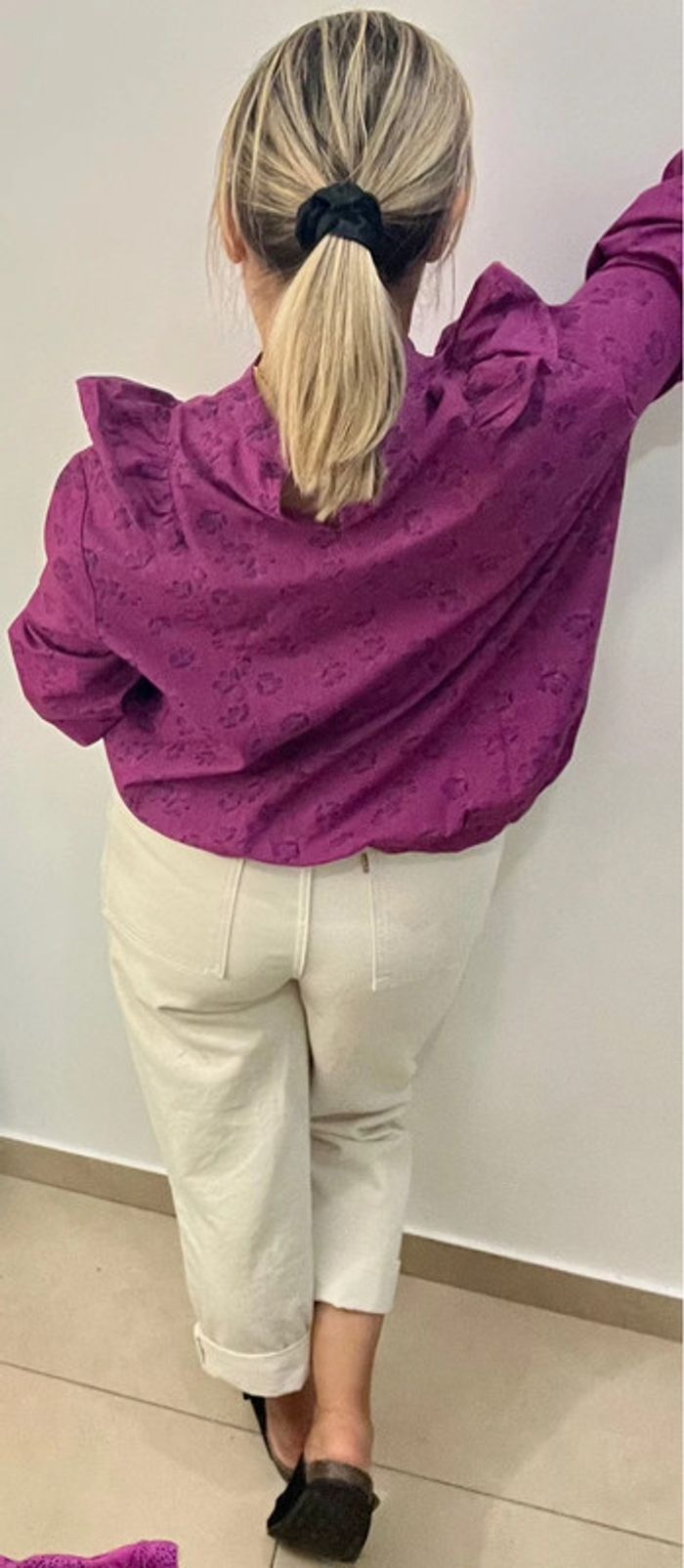 Blouse à fleurs Des Petits Hauts Avec Volants Taille 42 - photo numéro 6