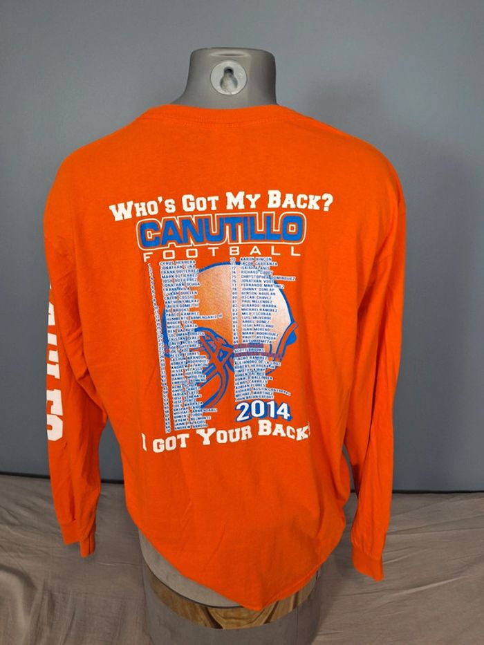 tee shirt manches longues imprime vintage gildan - canutillo eagles playoffs 2014 - taille L (502) - photo numéro 6