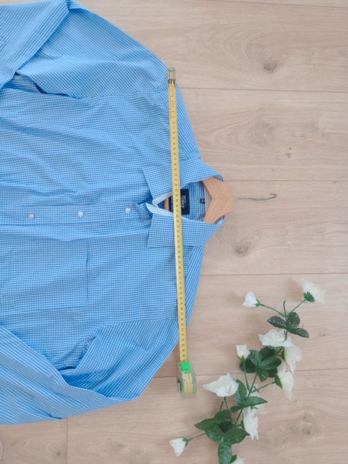 Chemise homme taille 5 43-44 vichy bleu c84 - photo numéro 10