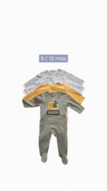 Lot de 4 pyjamas légers 12 mois