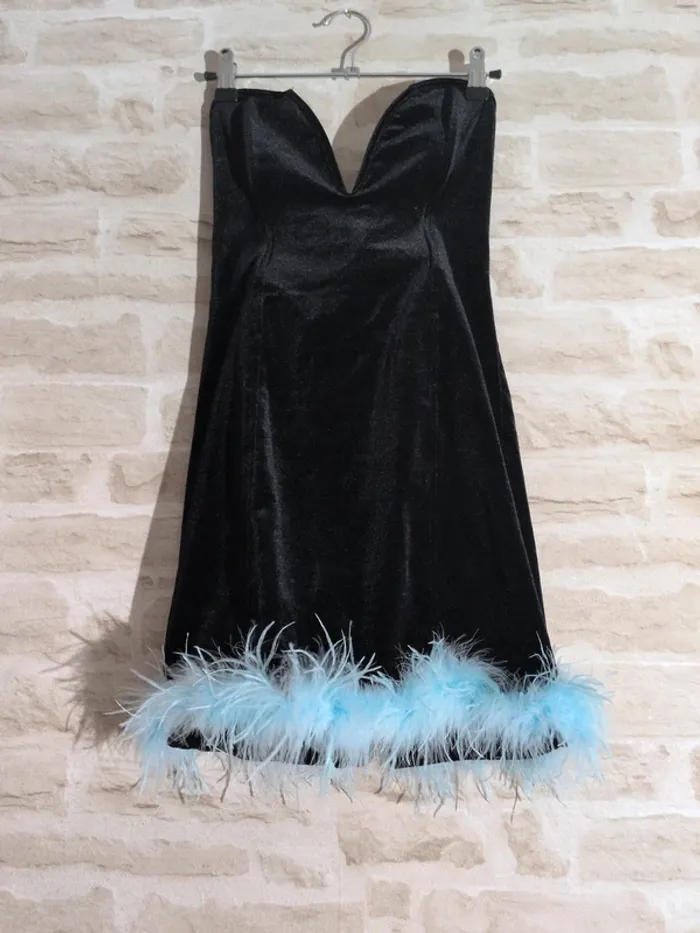Robe Bustier Bershka velours noir Taille S