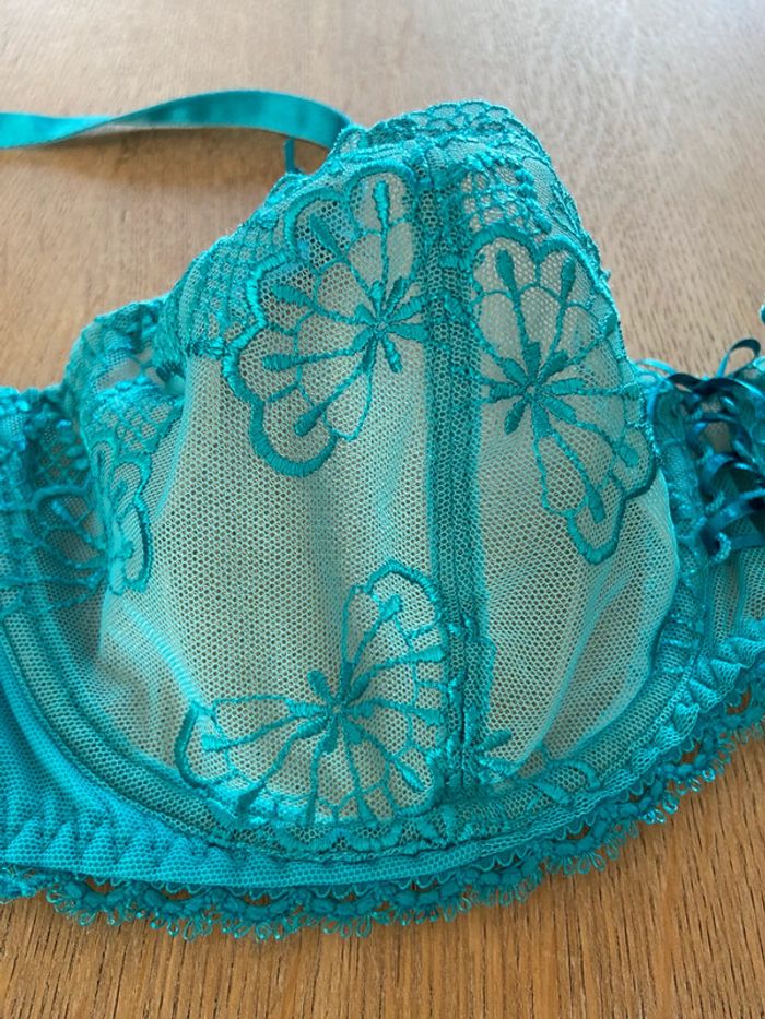 Soutien-gorge dentelle turquoise Antinea 90D - photo numéro 11