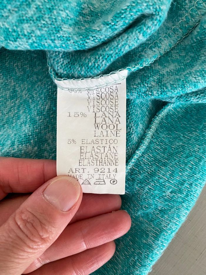 Pull manche longue turquoise Mademoiselle en baskets Ineo Couture taille M/L - photo numéro 14