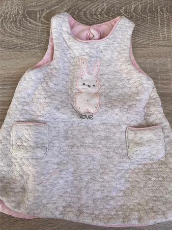 Robe réversible gris et rose bébé fille 1 mois