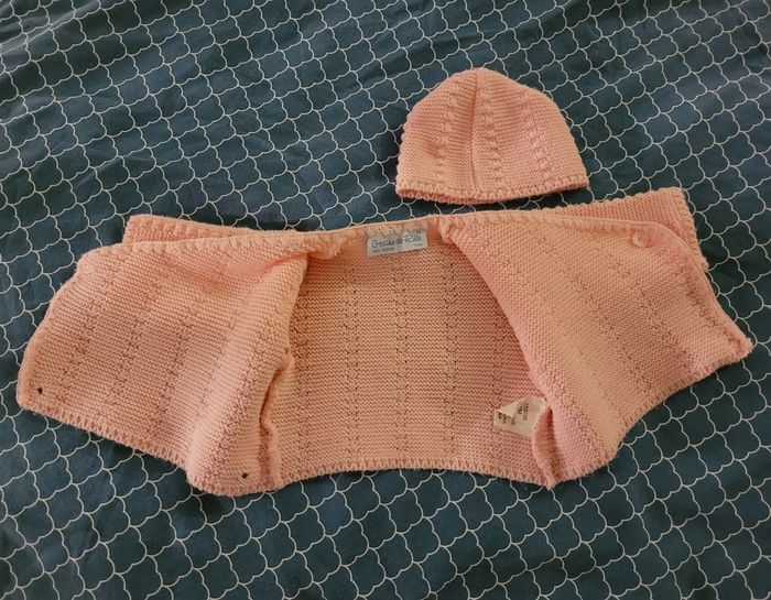 Gilet + bonnet naissance - photo numéro 3