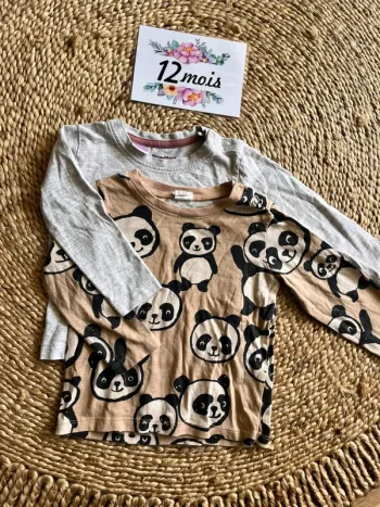 Lot teeshirt en coton manches longues