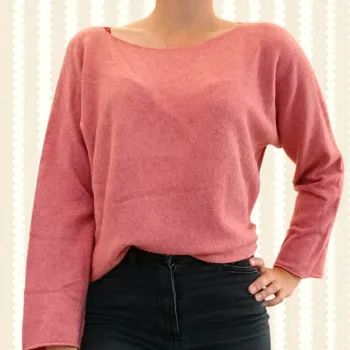 Jolie pull d'hiver chaud rose Glossy Paris made in Italy taille 38