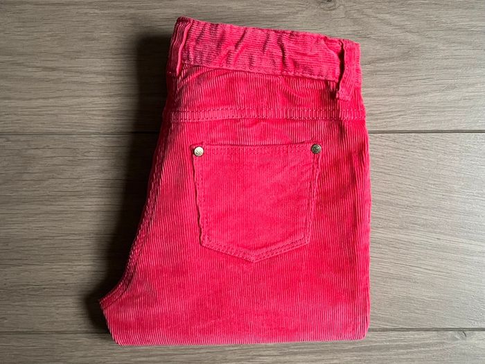 Pantalon en velours rose avec taille ajustable sérigraphié Petit bateau T-6 ans