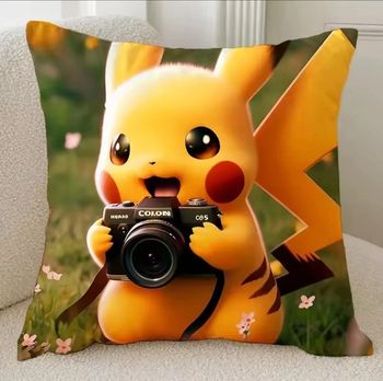 Housse d’oreiller 50x50 neuve - Pikachu photographe adorable 📸