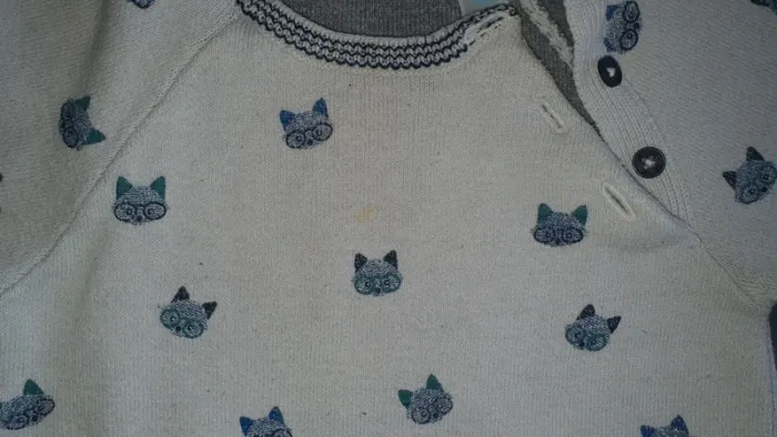 Pull blanc et bleu - photo numéro 4