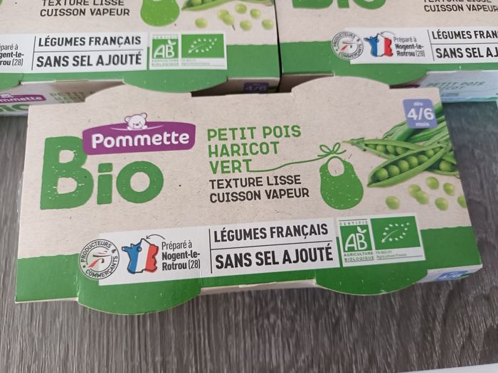 Lot Repas bébé petits pois haricots vert sans sel ajouté - photo numéro 2
