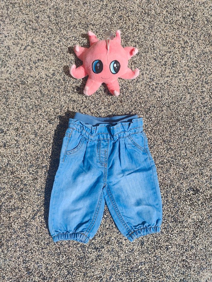 Joli pantacourt en jeans 12 mois - photo numéro 3