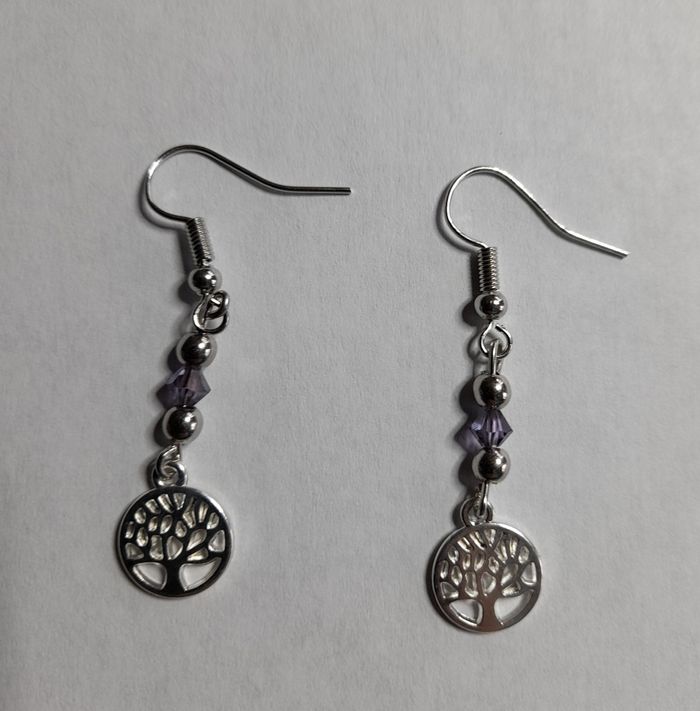 Boucles d'oreilles pendantes arbre de vie - photo numéro 6