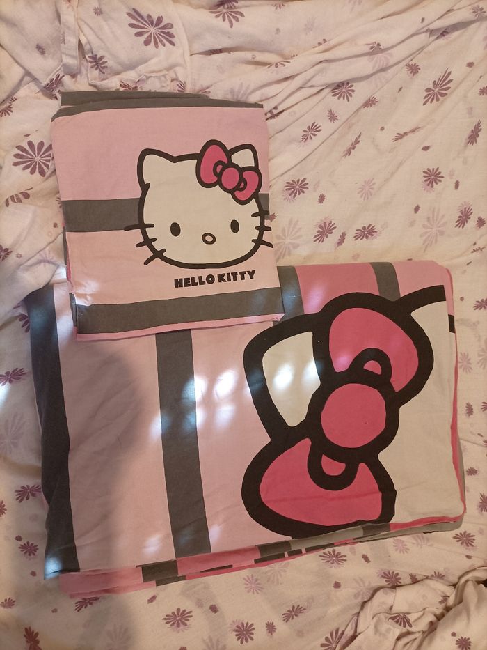 housse de couette taie d'oreiller hello Kitty