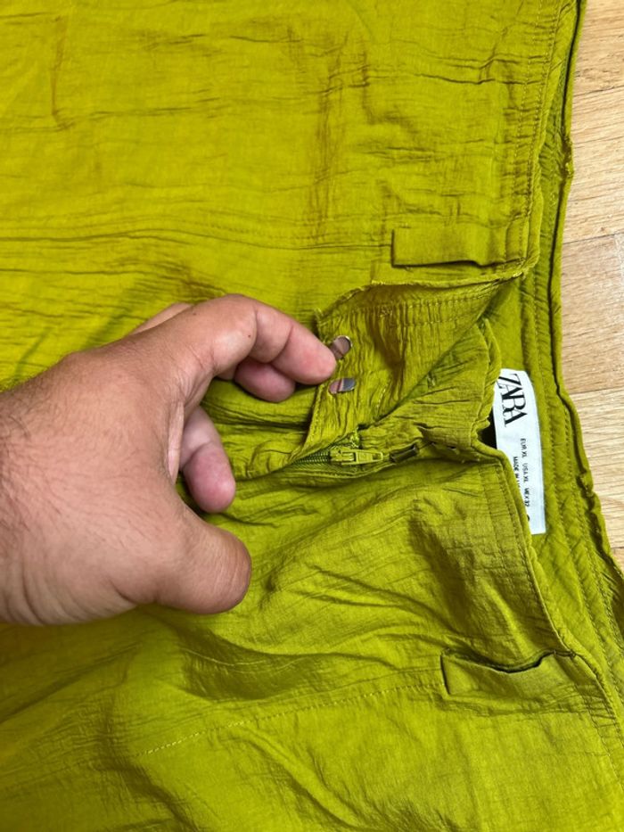 Pantalon Zara Vert T XL façon Organza - photo numéro 4