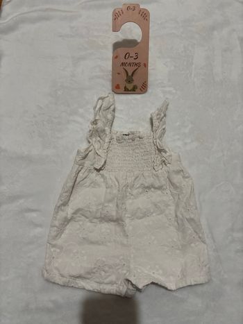 Combi-short blanche brodée Kiabi