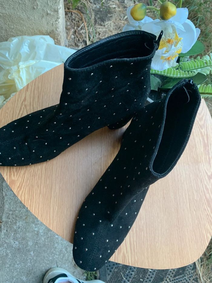 Bottines Collection IRL taille 41 talon 7,5 cm noir avec point argent - photo numéro 3