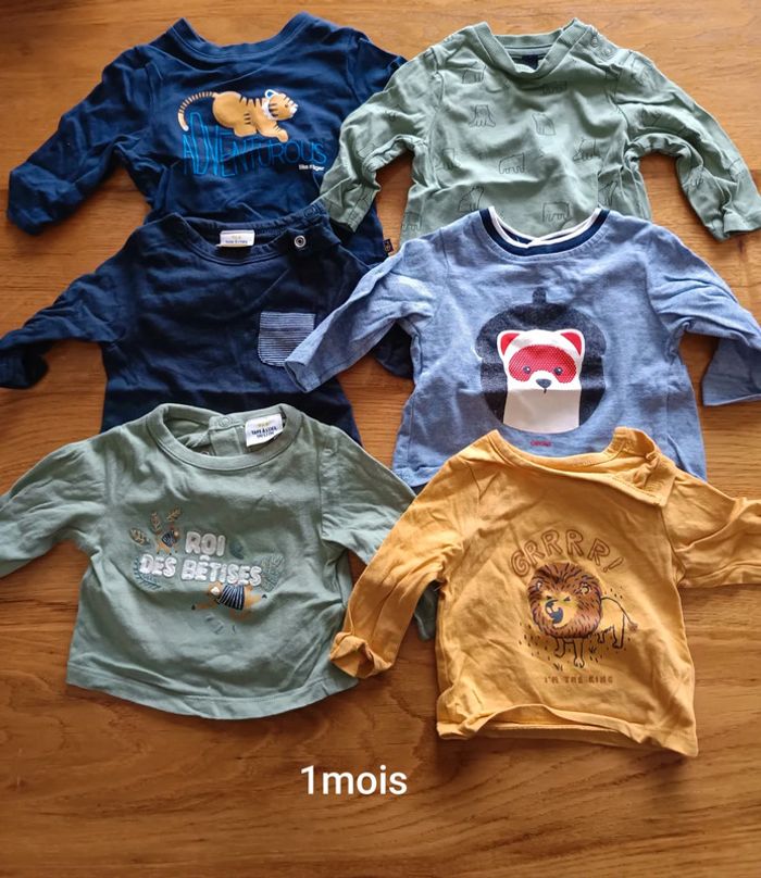 Lot Tee shirt 1mois
